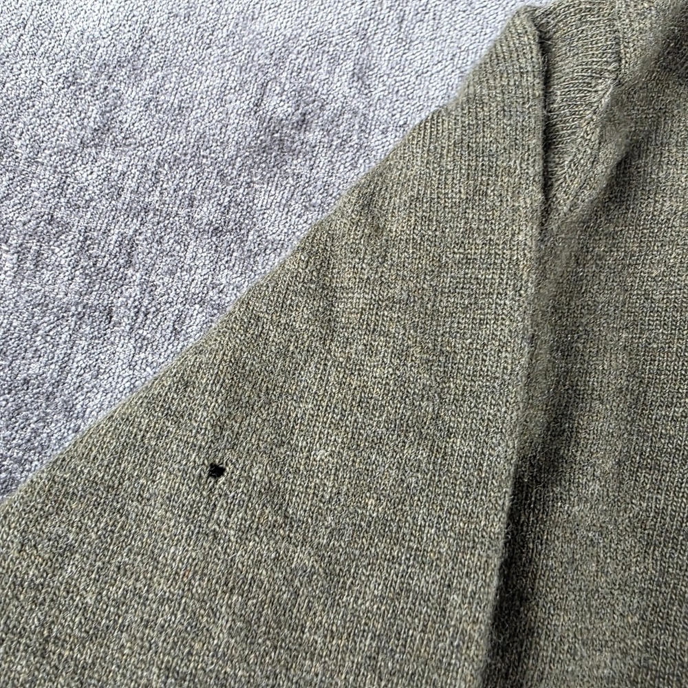 William Lockie Sweater Mens 48 XL Green V Neck Super Geelong Lambswool Scotland - Picture 5 of 10